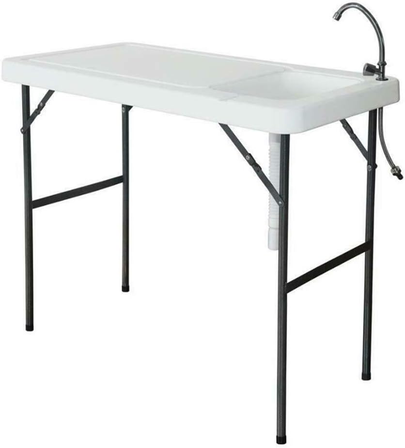 PMSW FCT01 Portable Folding Fishing Cleaning Table with Sink, White M651418
