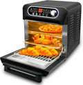 Air Fryer Oven, 15.8qt 3-layer Large Air fryer Toaster Oven Combo for Fries, Chicken, Pizza, Cake, Popcorn, Steak, Rotisseries, 16-in-1 Convection Oven Countertop with 6 Accessories,1500W, Stainless Steel Finish