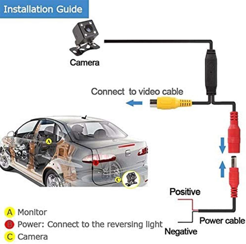 Camecho Vehicle Backup Camera Waterproof 170° Wide Angle Rear View Camera E227