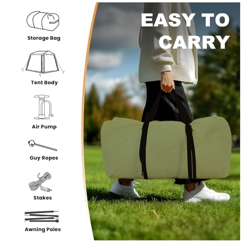Inflatable Camping Tent with Hand Pump, Waterproof Oxford, 4-6 Person P40923