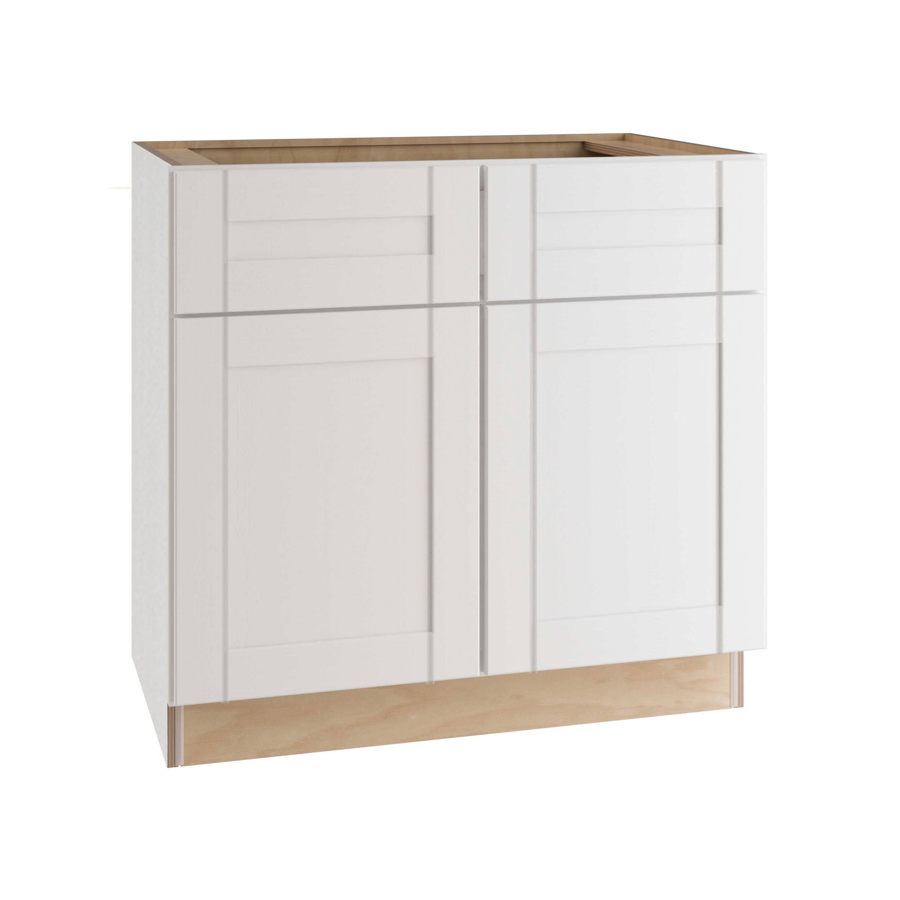 Contractor Express Cabinets SB33-XVW Vesper White Shaker Assembled Plywood 33 in. x 34.5 in. x 24 in. Sink Base Cabinet with Sof