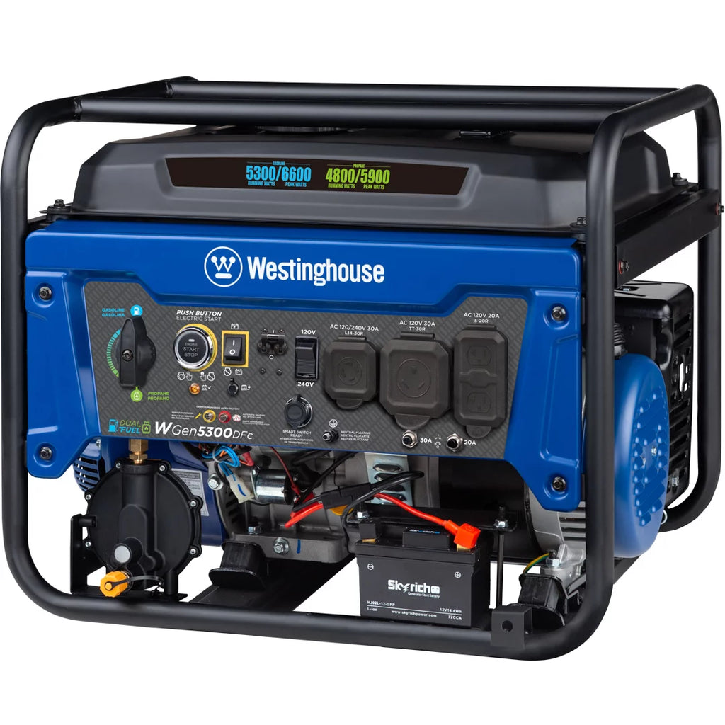 Westinghouse 6600 Peak Watt Dual Fuel Portable Generator with Remote Electric Start E79510