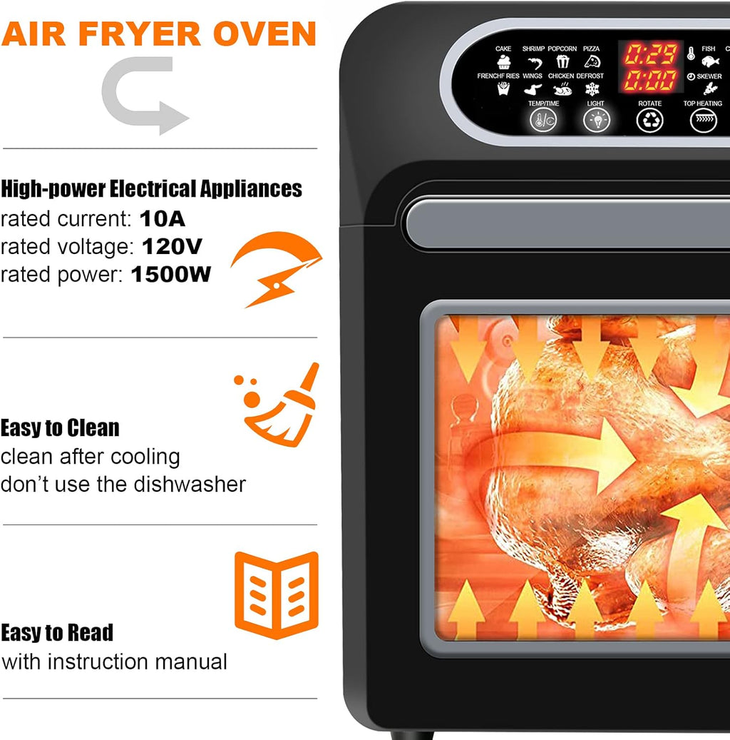Air Fryer Toaster Oven Combo, 15.8qt, 16-in-1, 1500W, Stainless Steel J6022