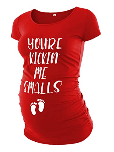 Pack of 3 Maternity Shirts for Women Cute Funny Graphic Ruched Sides Tops J532