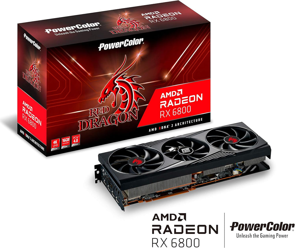 PowerColor Red Dragon AMD Radeon RX 6800 Gaming Graphics Card 16GB GDDR6 J1828