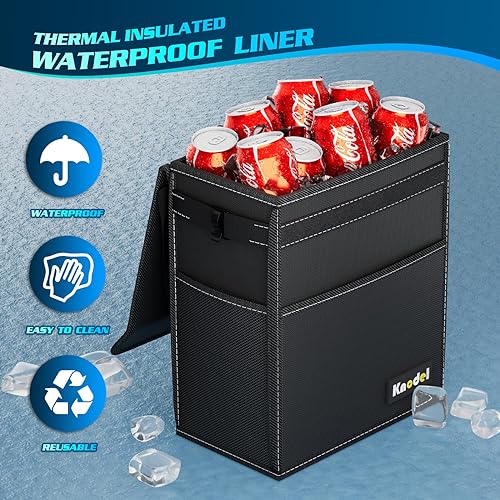 K KNODEL Large Car Trash Can with Lid Trunk Organizer G27153