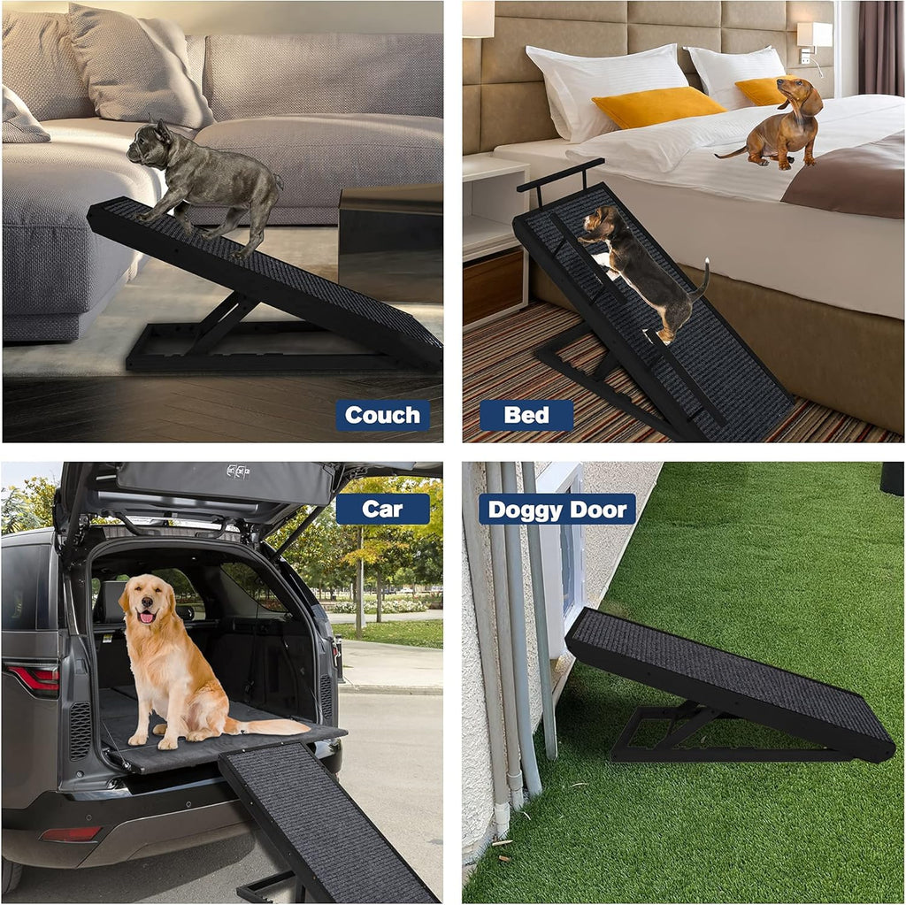 Rampaw Adjustable Pet Ramp for Small Dogs and Cats, Non-Slip, 12-24 in, Black T447371