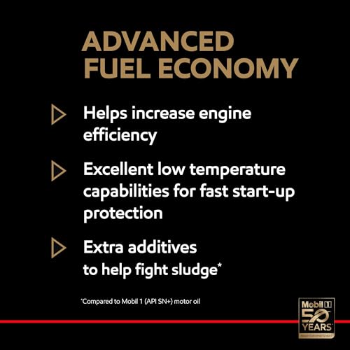 Mobil 1 Advanced Fuel Economy Full Synthetic Motor Oil 0W-20, 5 Quart A306
