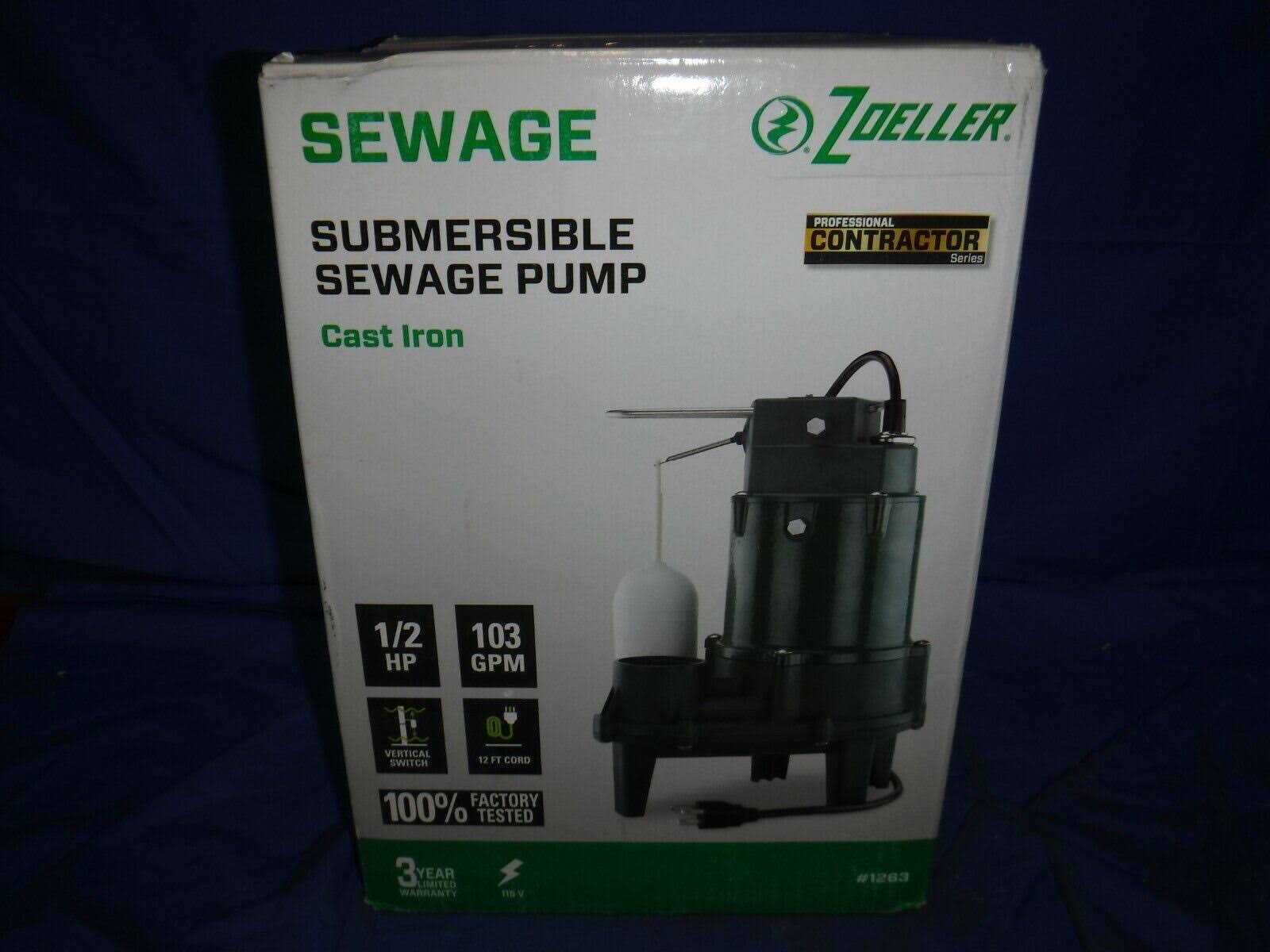 Zoeller 0.5-HP 115-Volt Cast Iron Sewage Sump Pump F43694