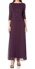 Alex Evenings Women's 3/4 Sleeve Lace Mother of the Bride Dress Z763942