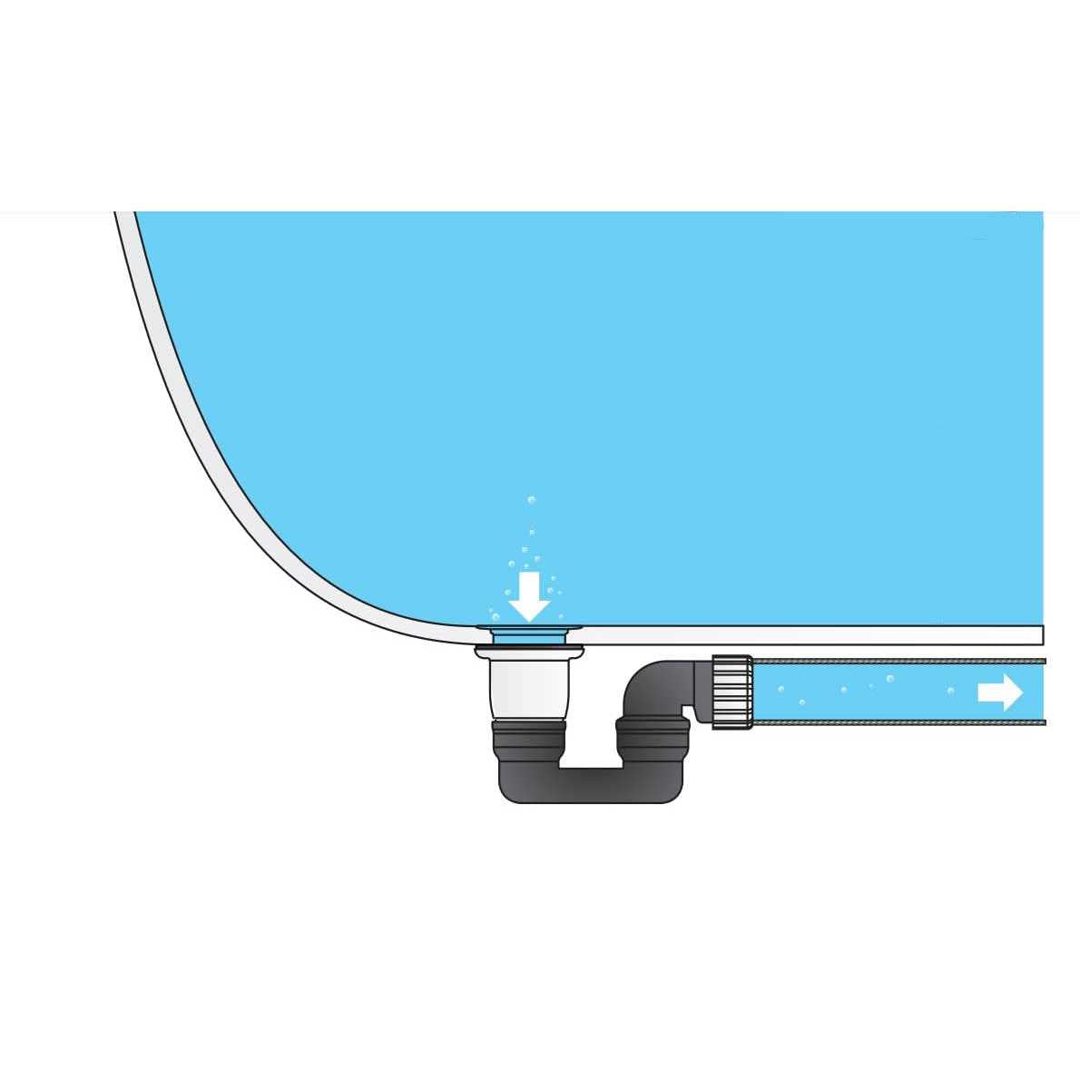 Bath Shower Drain Low Profile P Trap Kit for Acrylic Bathtubs L55213