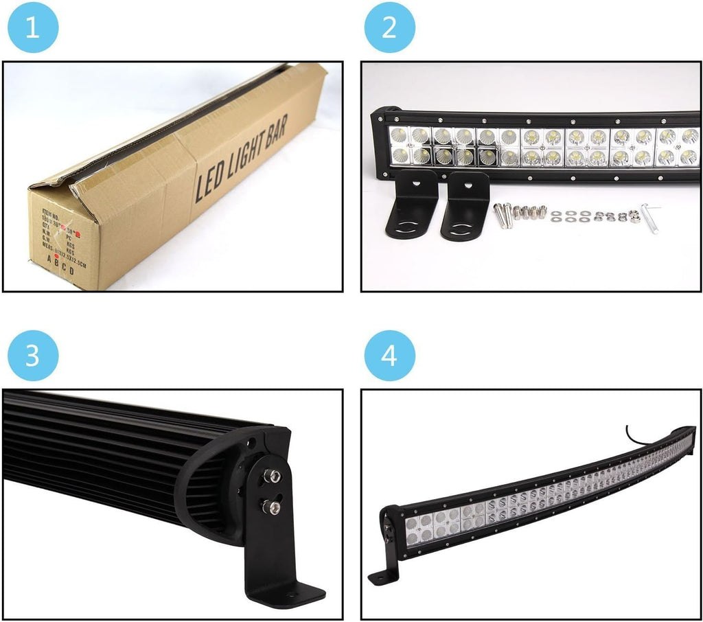Lumitek 288W 50 inch Curved LED Light Bar for Off-Road SUV ATV X789540