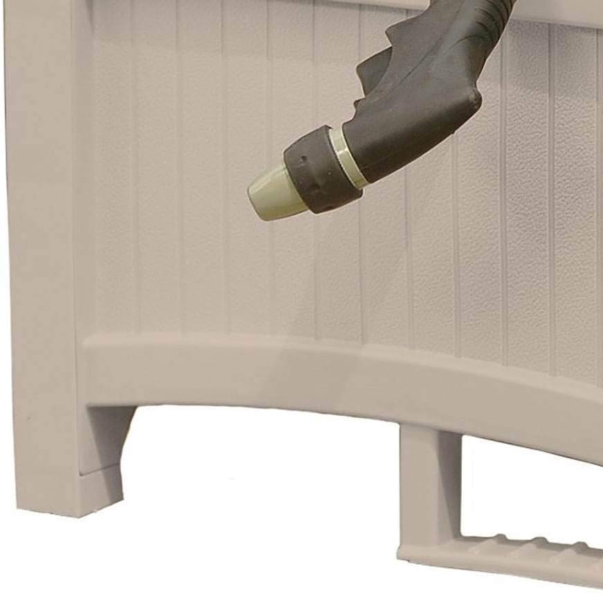 Suncast Resin Outdoor Hideaway Storage Reel with Crank Handle, 100 ft, Taupe U930887