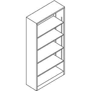 HON 5-Shelf Metal Bookcase Charcoal S83112