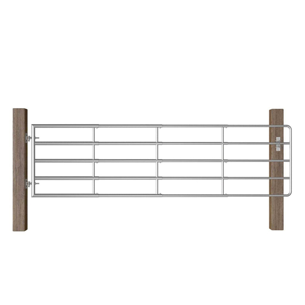 vidaXL 5 Bar Field Gate Steelx35.4 Silver - Shop Hardware Tools Online Store
