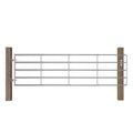 vidaXL 5 Bar Field Gate Steelx35.4 Silver - Shop Hardware Tools Online Store