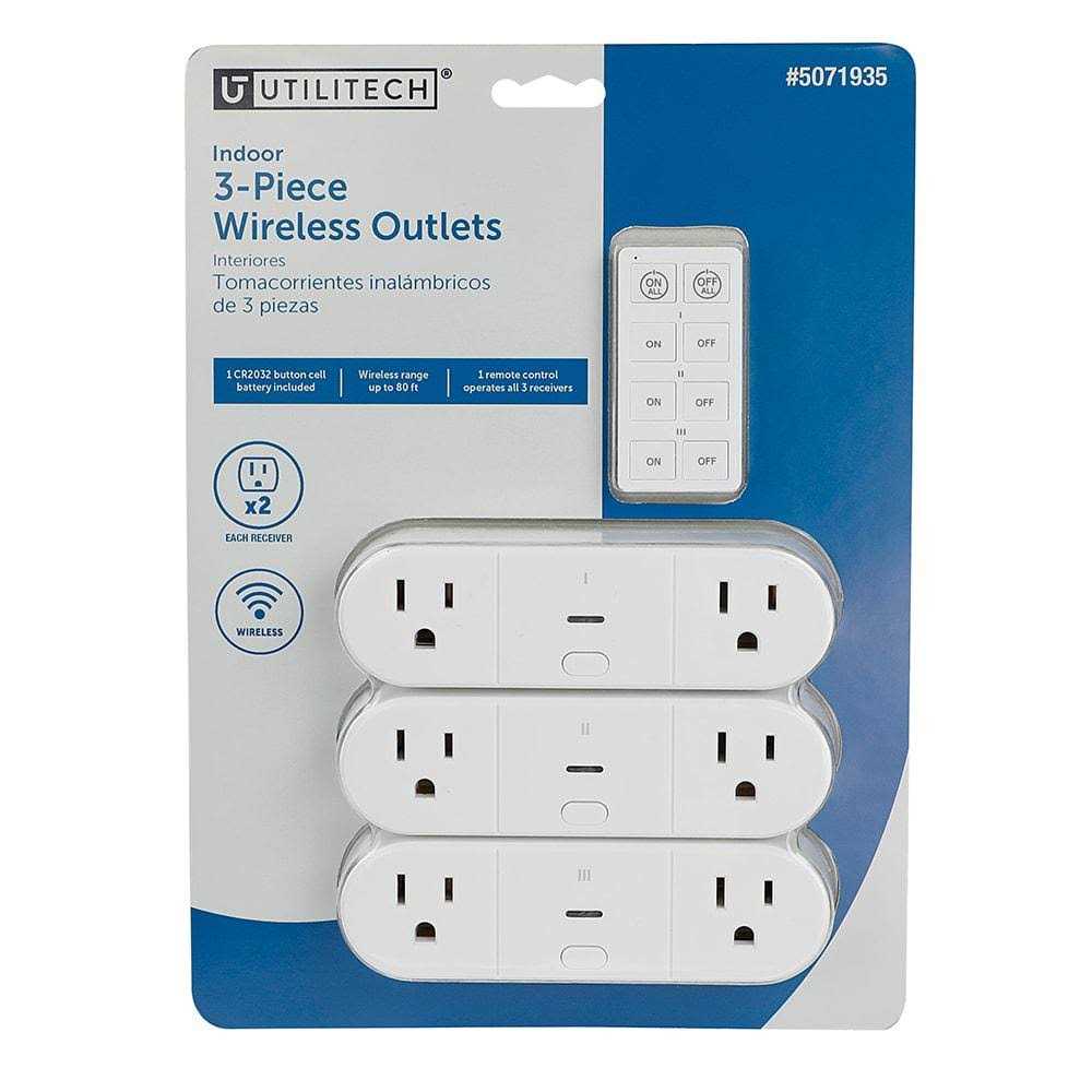 Utilitech Indoor 3-Piece Indoor Wireless Outlets with Remote Control #5071935 - Shop Hardware Tools Online Store