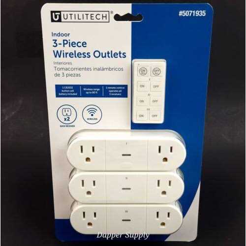 Utilitech Indoor Wireless Outlets with Remote Control, 3-Piece J5949