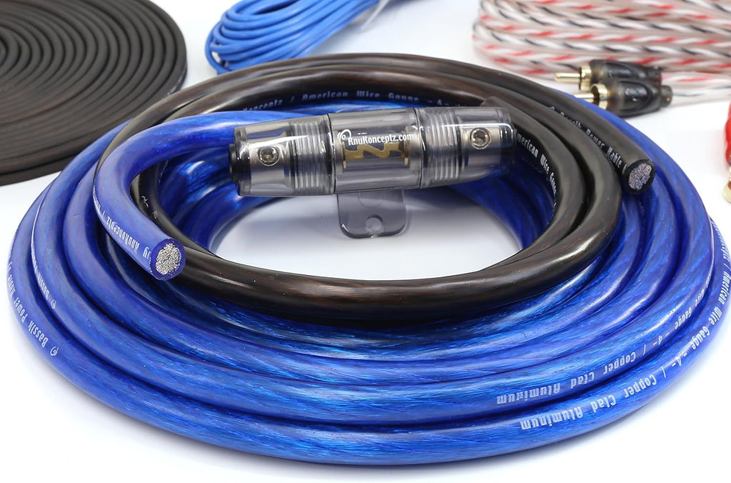 KnuKonceptz Bassik 4 Gauge Complete Amplifier Wiring Kit with RCA Z4750