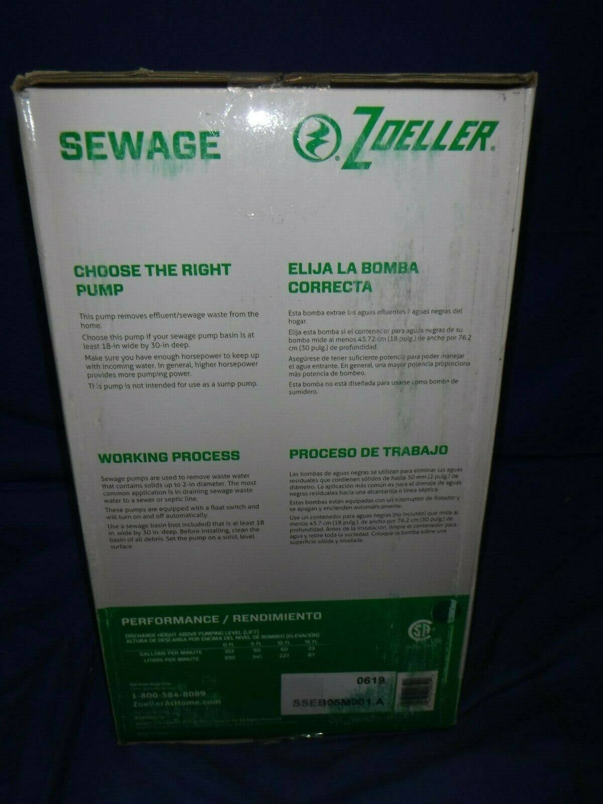 Zoeller 0.5-HP 115-Volt Cast Iron Sewage Sump Pump F43694