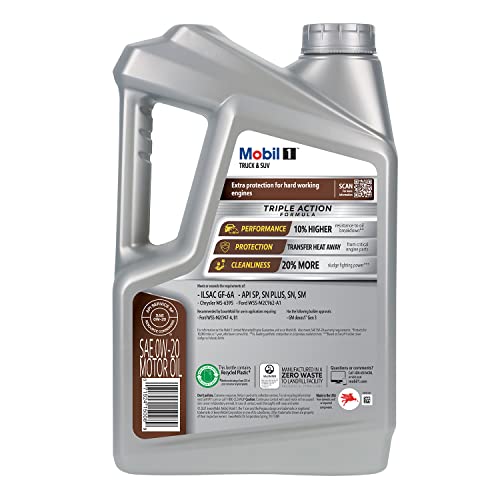 Mobil 1 Advanced Fuel Economy Full Synthetic Motor Oil 0W-20, 5 Quart A306