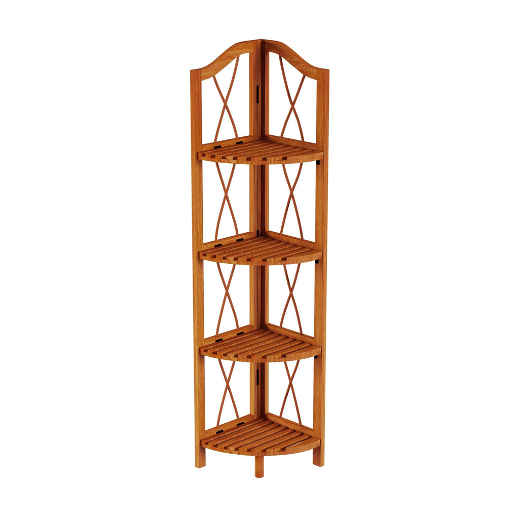 Lavish Home 4-Tier Folding Corner Bookcase V850183
