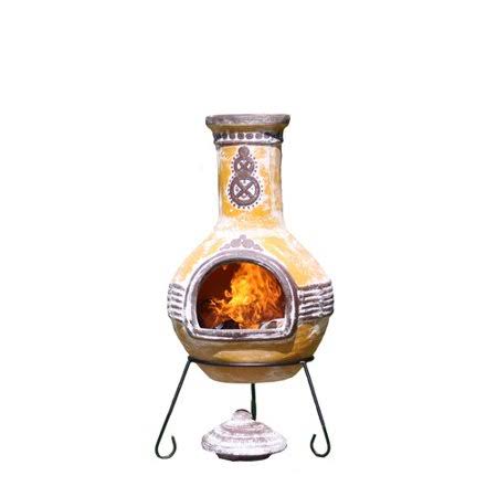 Gardeco Azteca Clay Wood Burning Chiminea, Size: 49.21 inch H x 17.72 inch W x 17.72 inch D