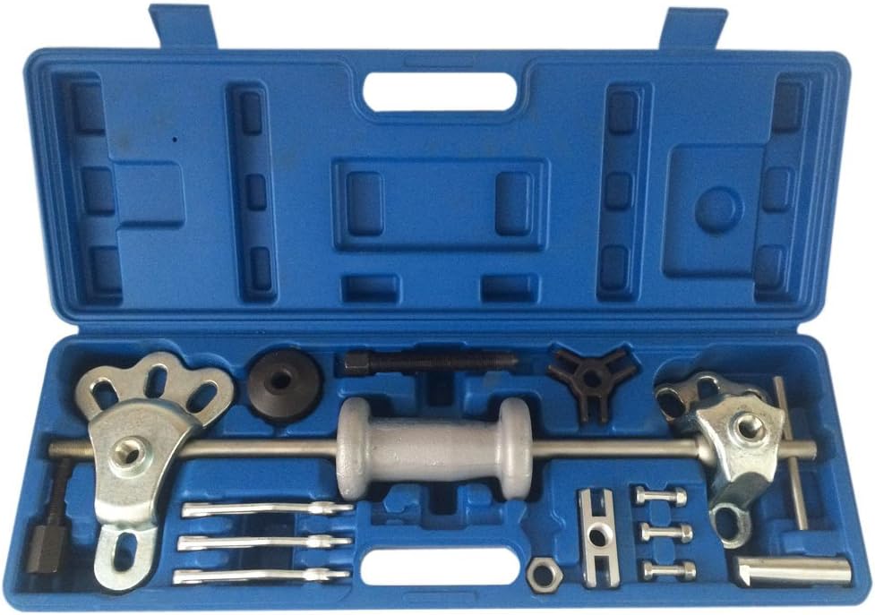 SUNROAD 9 Way Slide Hammer Puller Set Axle Bearing Dent Hub 2 3 Internal External Gear Puller Set with Case