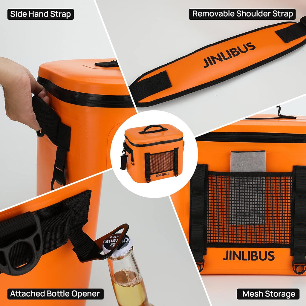 Soft Cooler Bag Leak Proof Insulated Portable 30 Can Orange W886