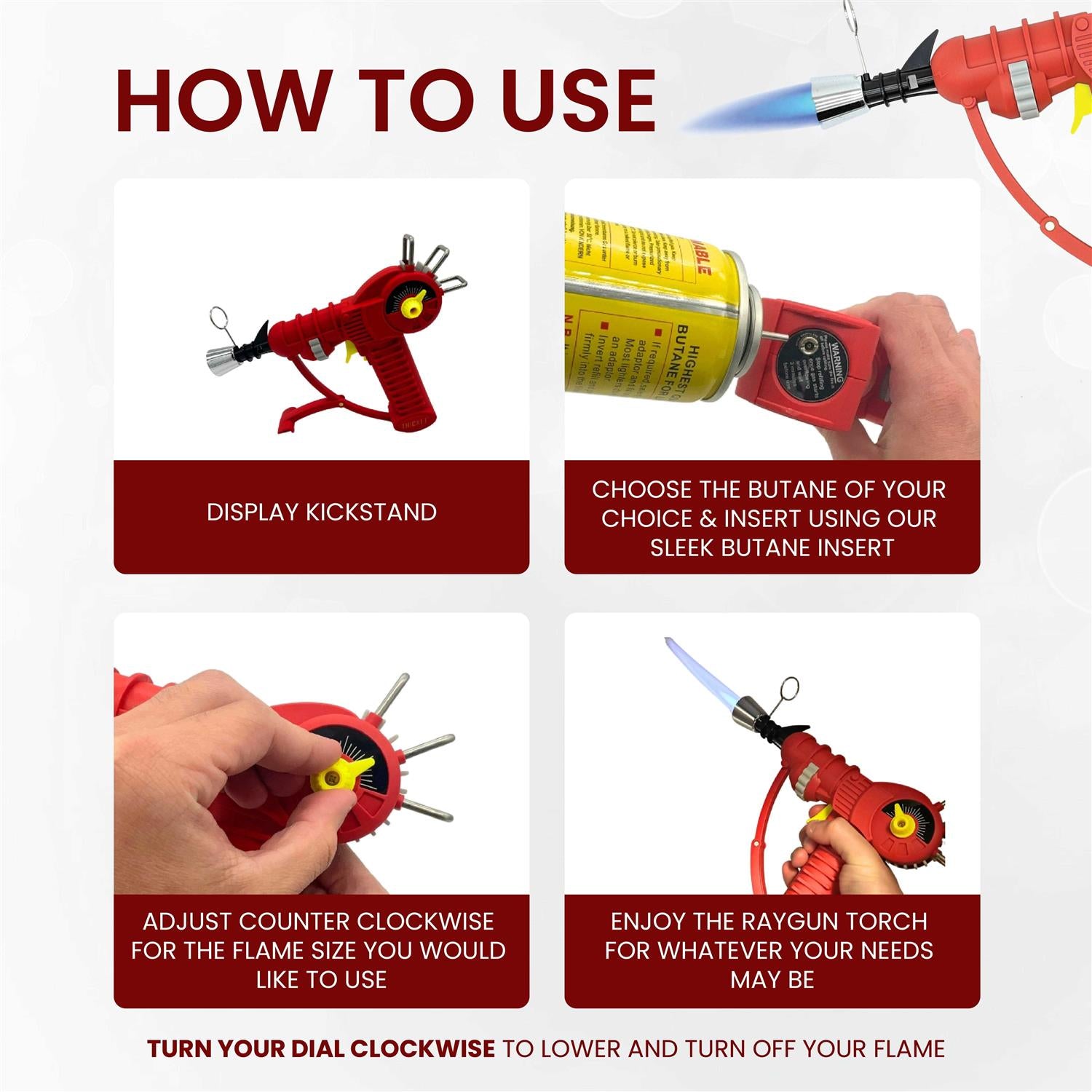 Raygun Torch Lighter with Adjustable Flame and Safety Lock C4638