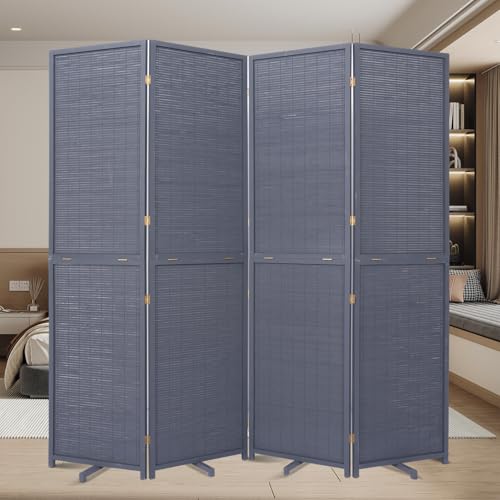 Bamboo Room Divider Folding Privacy Screen 4 Panel Brown R433280