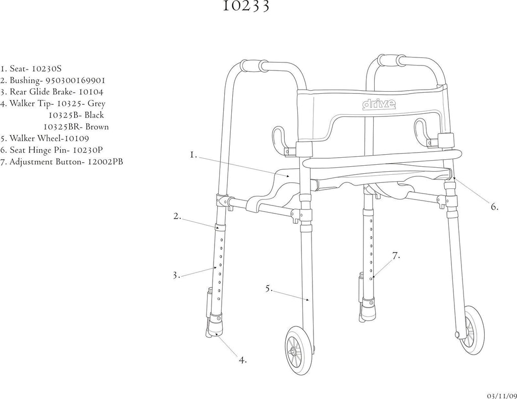 Drive Medical Clever-Lite LS Rollator Walker with Seat P858985