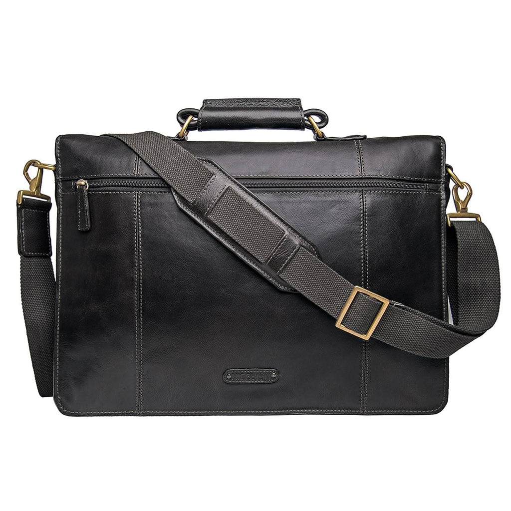 Hidesign Parker Leather Laptop Briefcase Black Z122