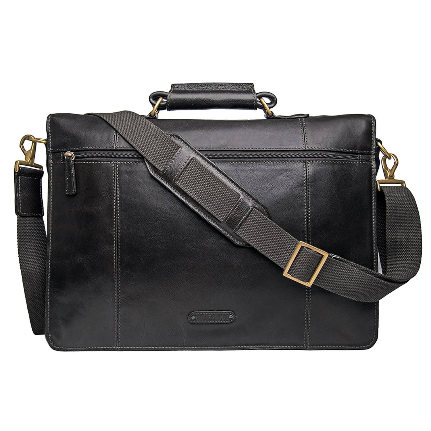 Hidesign Parker Leather Laptop Briefcase Black Z122