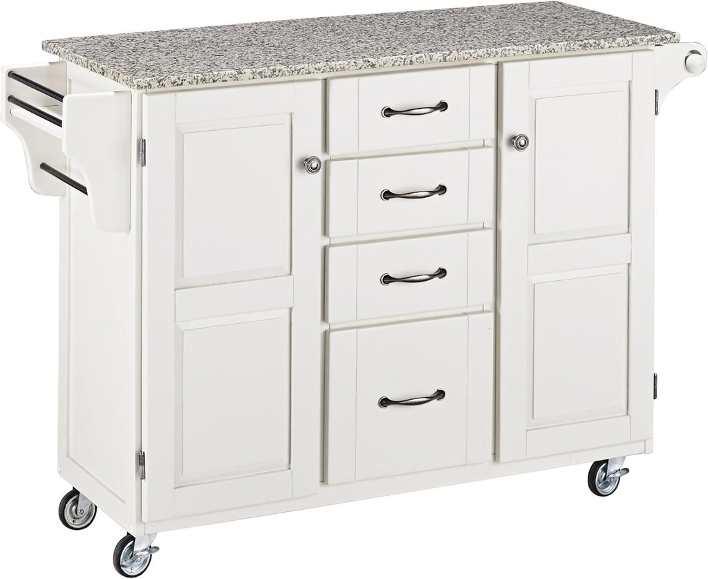 Create-a-Cart Cherry 2 Door Kitchen Cart with Oak Top by Home Styles W9641