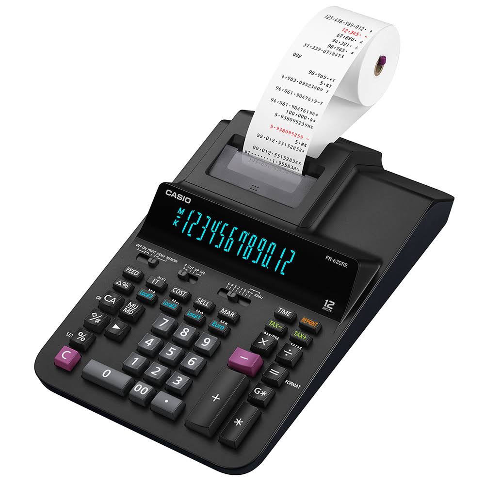 Casio 12 Digit Printing Calculator Black