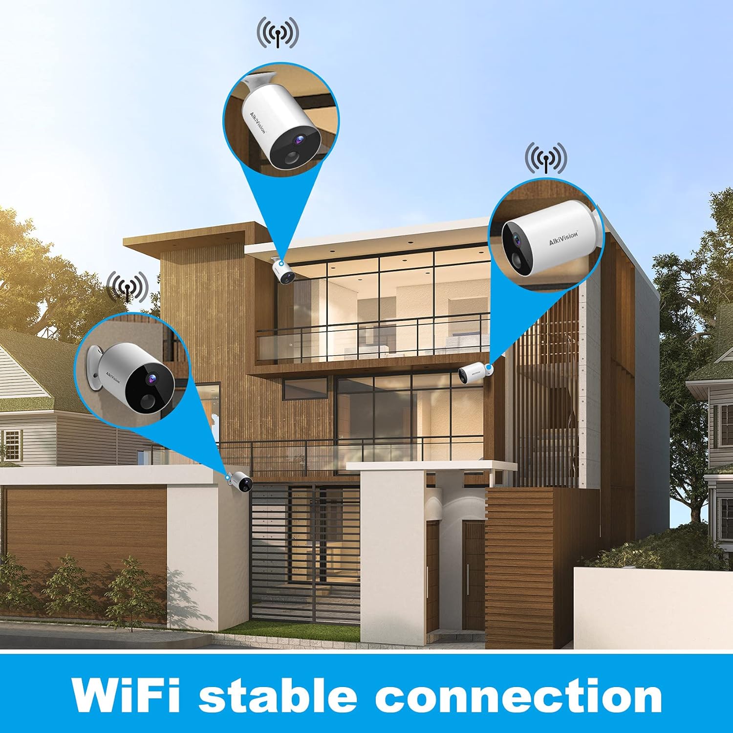 Wireless Outdoor Security Camera 1080p Battery Powered WiFi Surveillance V498327