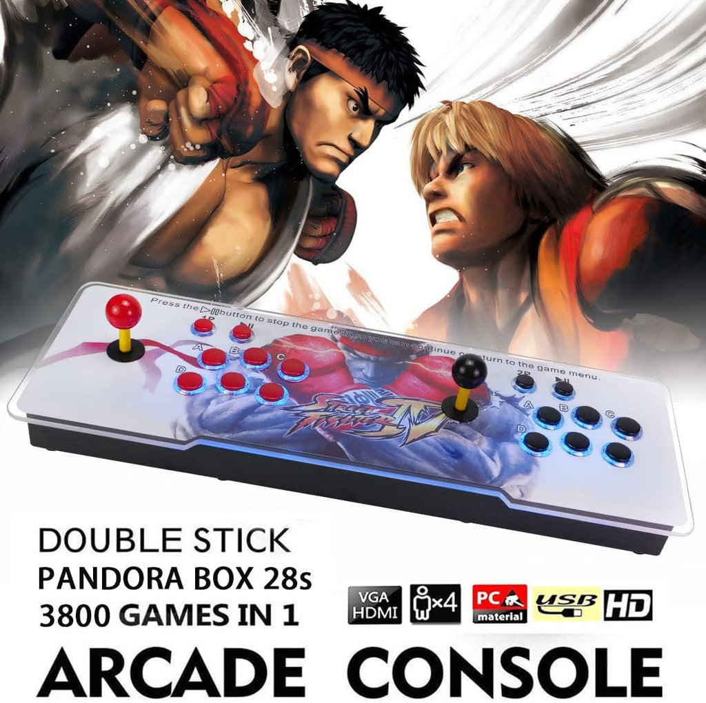 3D Arcade Game Console with 3800 Games, Red and White B3757