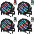 Rechargeable Par Can Lights U`King Wireless LED Uplights Battery Powered Uplighting with RGB 36W Stage Lighting Up Lights for Wedding DJ Disco Events Indoor Dance Party Church Live (4 Pack)