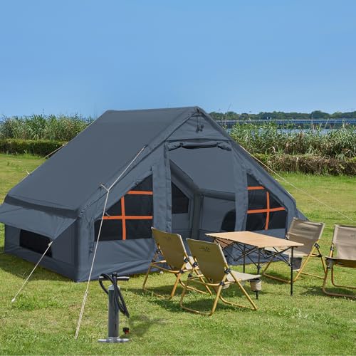Inflatable Tent with Pump for 4-6 Person Camping, Waterproof Instant Setup E80331