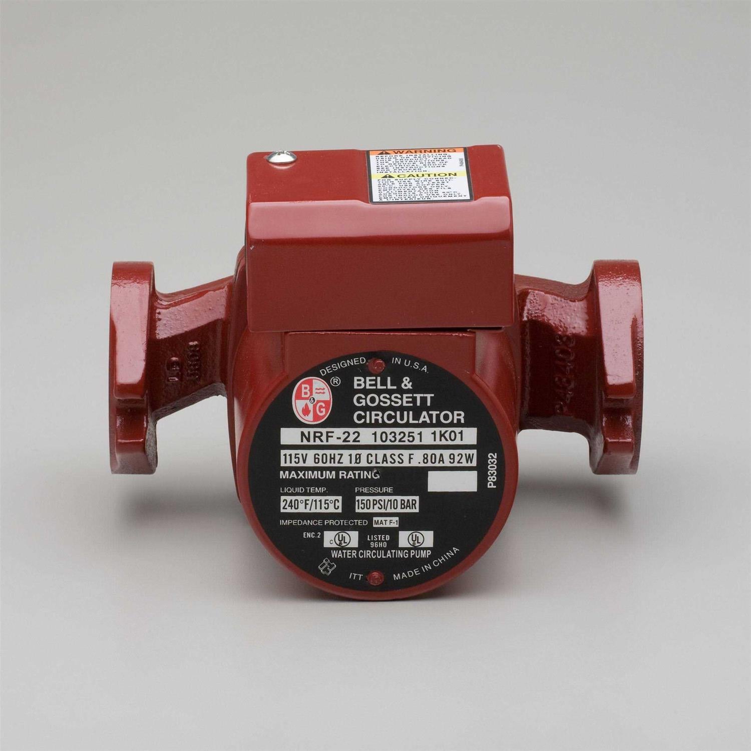 Bell & Gossett 103251 NRF-22 Cast Iron Wet Rotor Circulator Pump F34245