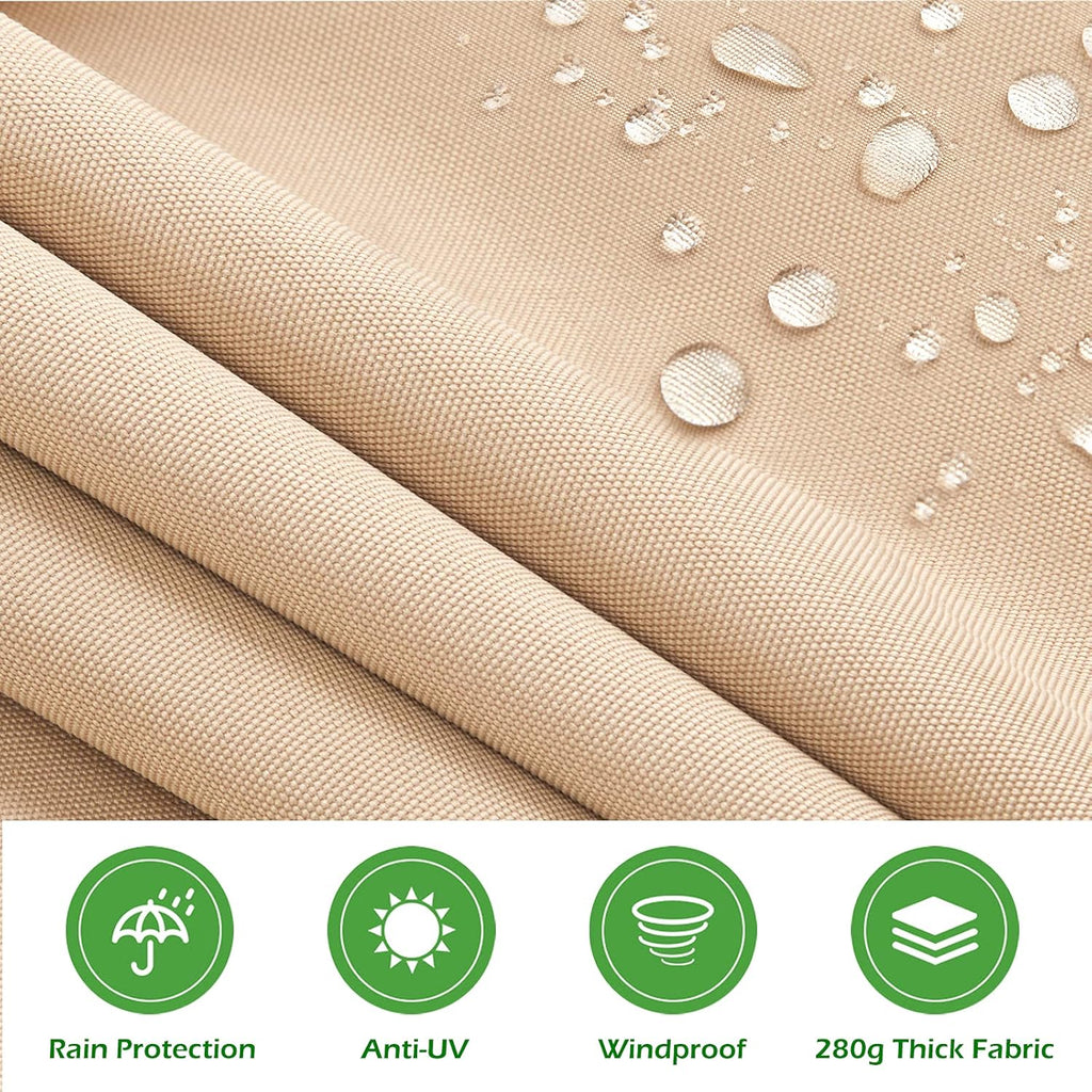 AECOJOY 13'×8' Retractable Patio Awning with Manual Crank Handle, Beige B77127