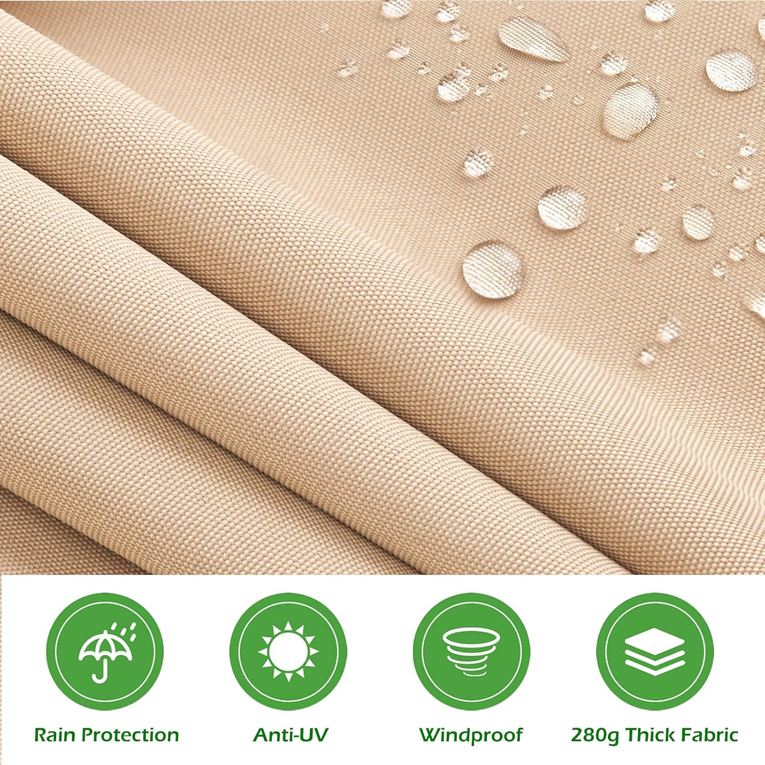AECOJOY 13'×8' Retractable Patio Awning with Manual Crank Handle, Beige B77127
