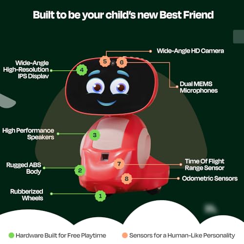 Miko 3 AI Robot for Kids, Smart Educational STEAM Learning Robot, Red X508