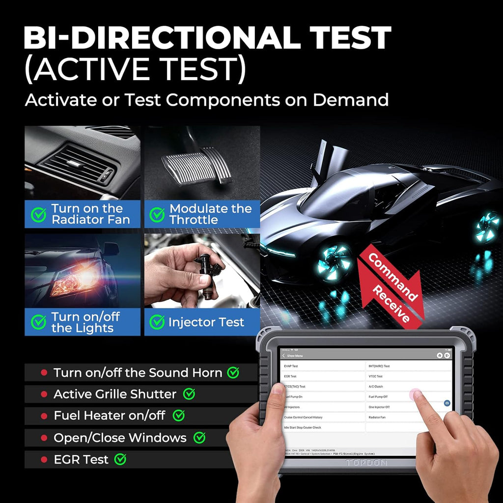 TOPDON Phoenix Plus Bidirectional Scan Tool with 10.1-inch Screen, ECU Coding, 34 Reset Service S28868