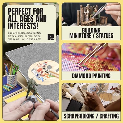Puzzle Board with Drawers & Cover for 1000 Pieces, Wooden Jigsaw Table with Lazy Susan Spinning Cover X435