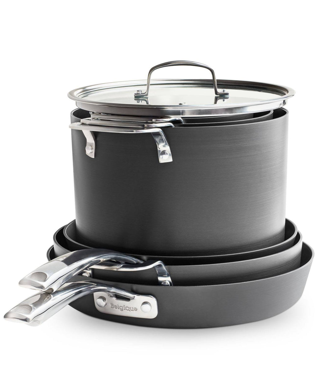 Belgique Stackable 10-Piece Nonstick Aluminum Cookware Set X1352