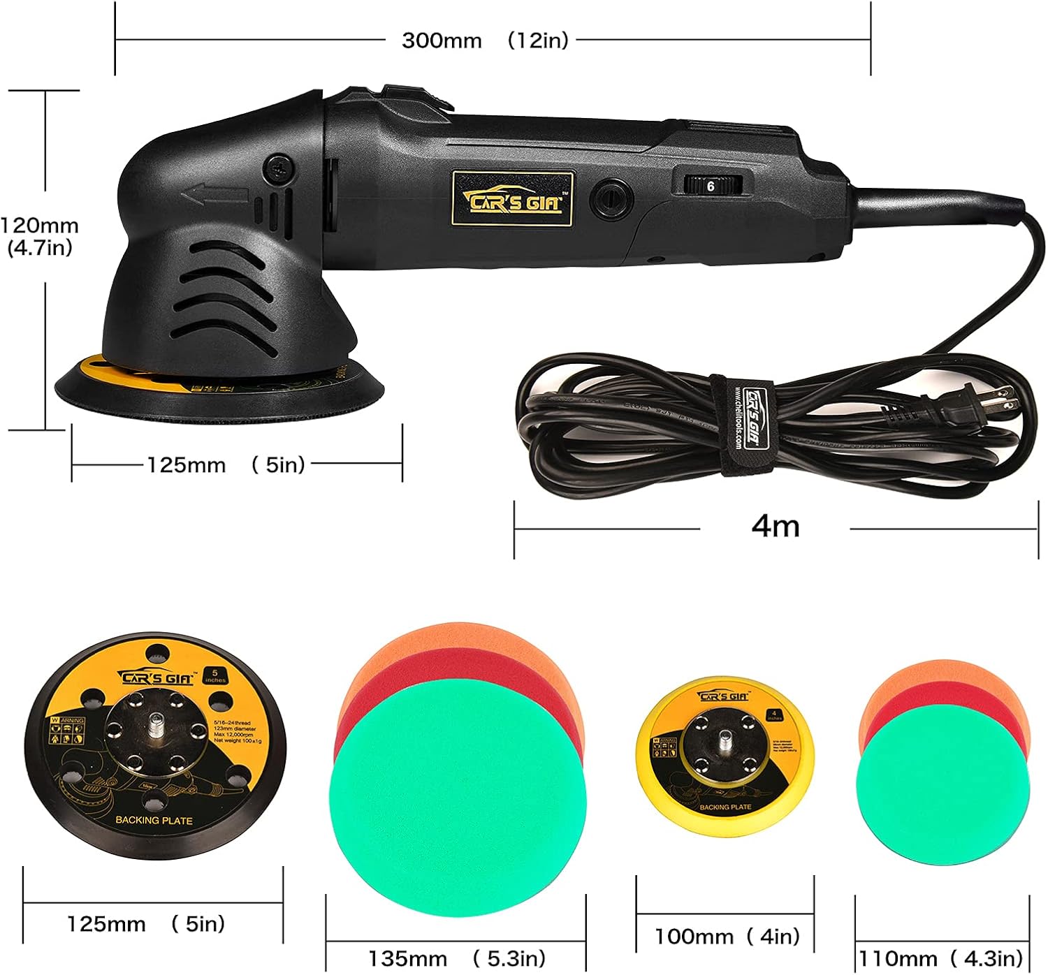 5 inch Random Orbital Polisher Dual Action Car Buffer Kit Z1033