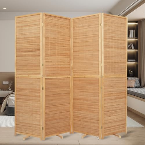 Bamboo Room Divider Folding Privacy Screen 4 Panel Brown R433280