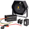 LAMPHUS SoundAlert 12V 100W Electric Police Air Horn Kit [Slim Speaker] [118-124dB] [Hands-Free] Train Truck Police Siren Horn for Vehicles Truck UTV ATV Car POV